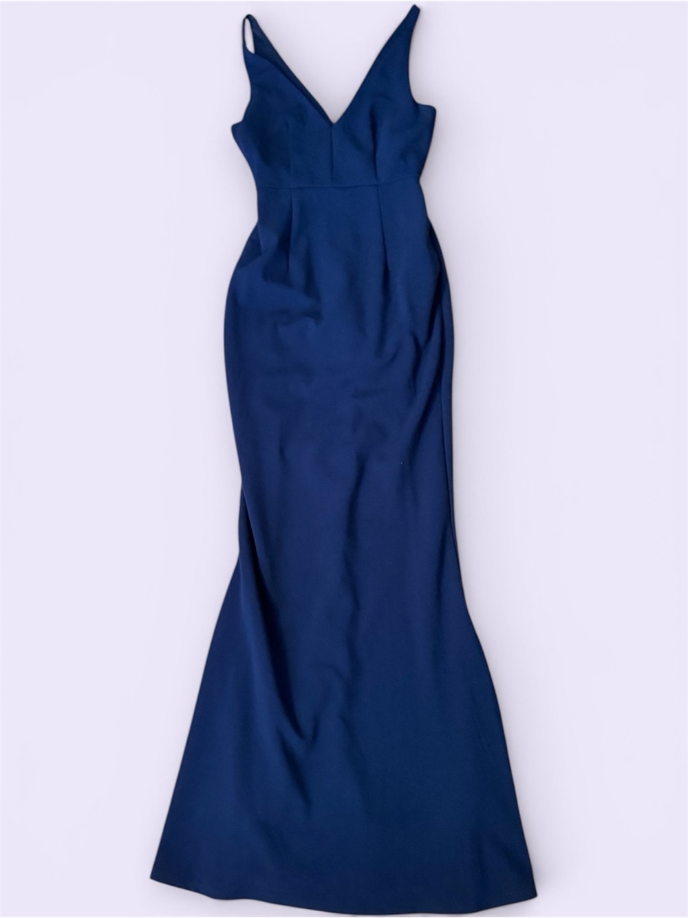 Lulu's Deep Navy V-Neck Maxi Gown